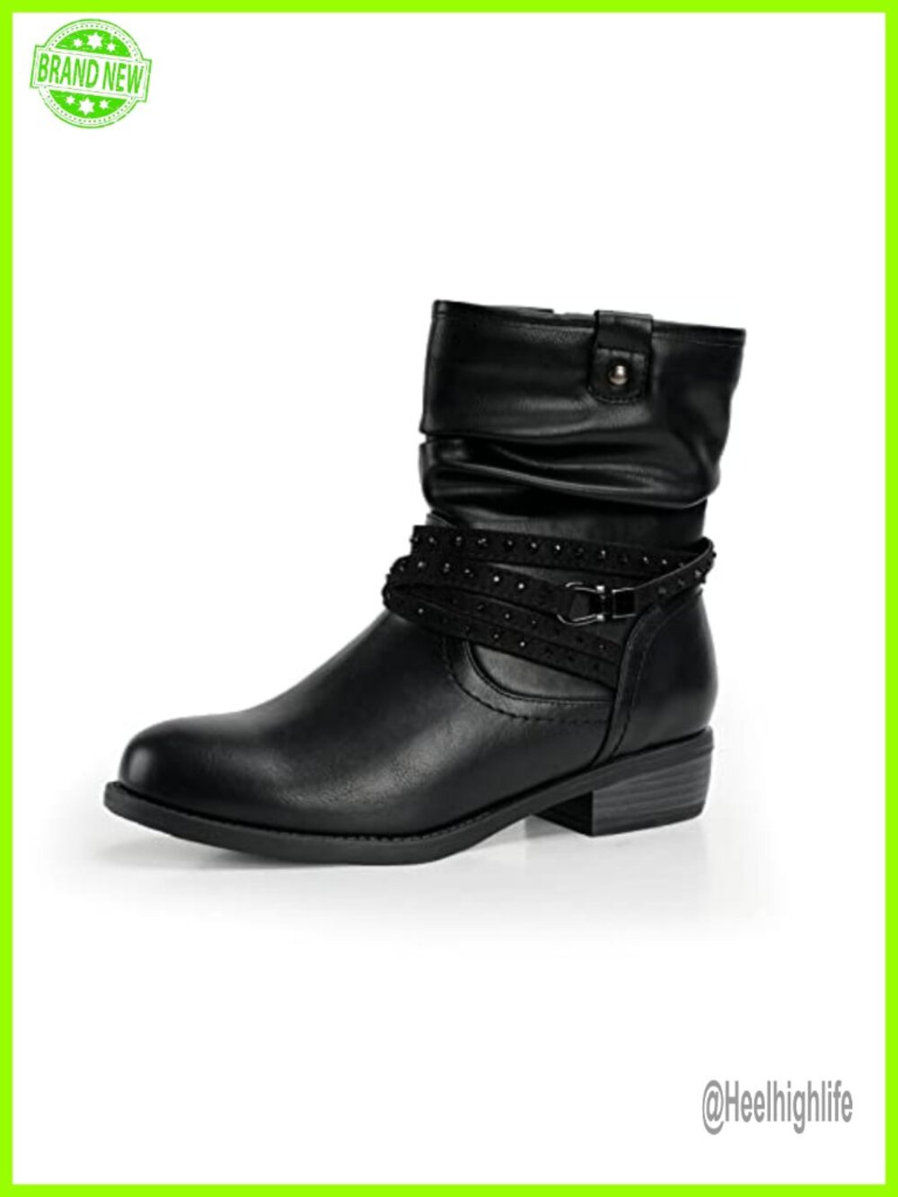 Women's Mid Calf Slouchy Boot Faux Suede Side Zipper Round Toe Low Heel